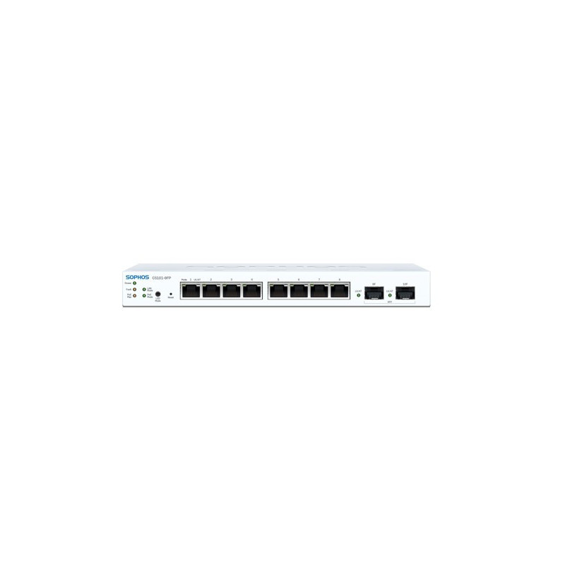 Sophos CS101-8FP Sophos Switch - 8 port with Full PoE - Desktop, Wall Mount