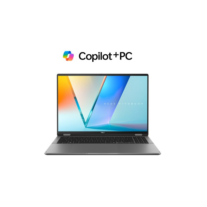 ASUS Vivobook 16 Flip 16' INTEL CORE ULTRA 7 258V 3K (2880x1800) OLED 16:10 LPDDR5X 32GB 1TB PCIEG4 Matte Grey Win11 Pro ~47TOPS